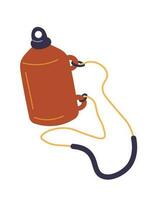 Container with water on rope, camping essentials vector