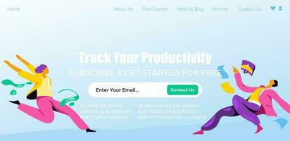 Track your productivity, subscribe and get started vector