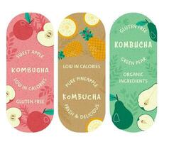 Kombucha sweet apple gluten free drink vector