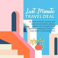 Last minute travel deal, promotional banner ads vector