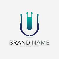 Initial letter U logo business and design icon vector