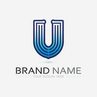 Initial letter U logo business and design icon vector