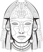 maya head in black and white ai generative png