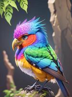 Photo of a colorful Bird. Ai generated