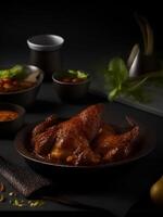 professional food photography of Grilled Chicken with soft lighting. Ai generated photo