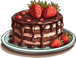 delicioso bolo para a comemorar aniversário ai generativo png