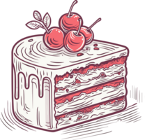 un rebanada de delicioso pastel , ai generativo png