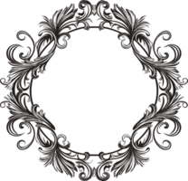 vintage vector frame  in victorian style  AI Generative png