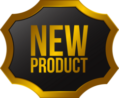 glanzend nieuw Product label, nieuw producten icoon, nieuw Product banier, 3d realistisch bedrijf insigne ontwerp, aankomst goederen rubber postzegel png