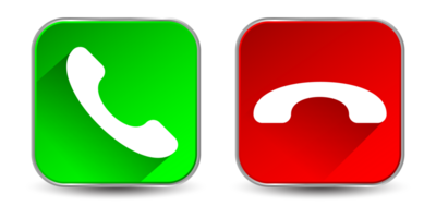3d realista teléfono llamada recibir, rechazar y marcar, entrante llamada botón, rojo y verde llamada empujar botón, teléfono firmar, llamada aceptar y disminución símbolo, responder y rechazar llamada botón conjunto icono png