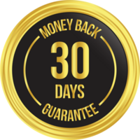 Glossy 30 Days Money Back Guarantee, Full Refund Guarantee, 100 Percent Refund Badge, Quality Assurance Badge, Reliability In Business And Services Online And Offline Design Element png