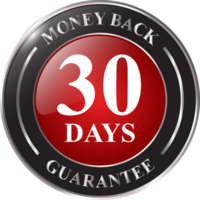 Glossy 30 Days Money Back Guarantee, Full Refund Guarantee, 100 Percent Refund Badge, Quality Assurance Badge, Reliability In Business And Services Online And Offline Design Element png