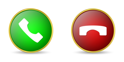 3D Realistic Phone Call Receive, Reject And Dial, Incoming Call Button, Red And Green Call Push Button, Telephone  Sign, Call Accept And Decline Symbol, Answer And Reject Call Button Set Icon png