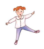 aquarelle illustration de mignonne peu fille png