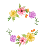 Watercolor floral wreath bouquet png