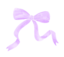 noeud de ruban violet aquarelle png