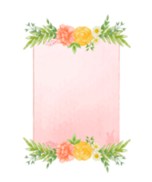 Watercolor floral wreath bouquet label badge png