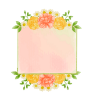 aquarelle floral couronne bouquet étiquette badge png