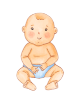 Watercolor illustration of cute baby png