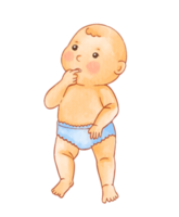 Watercolor illustration of cute baby png