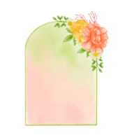 waterverf bloemen krans boeket etiket insigne png