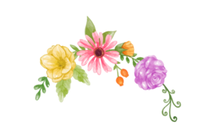 Aquarell Blumen- Kranz Strauß png