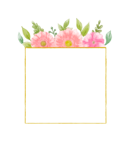 waterverf bloemen krans boeket etiket insigne png