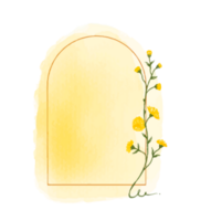 waterverf bloemen krans boeket etiket insigne png