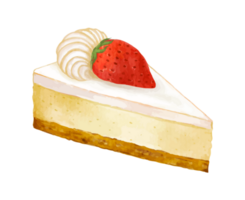 fresa pastel postre panadería acuarela png