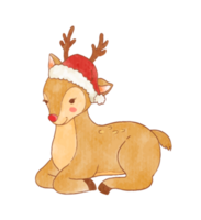 watercolor character of Christmas reindeer png