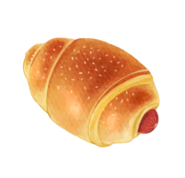 Bread bun bakery product watercolor png