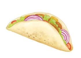 Taco food watercolor png