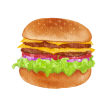 Hamburger desenho animado aguarela png