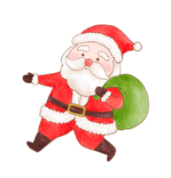 watercolor character of Santa Claus png