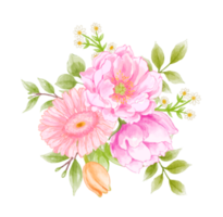 Watercolor floral wreath bouquet png