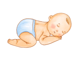 Watercolor illustration of cute baby png
