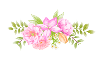 aguarela floral guirlanda ramalhete png
