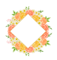 Aquarell Blumen- Kranz Strauß Etikette Abzeichen png