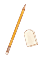 pencil and rubber watercolor png