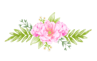 Watercolor floral wreath bouquet png