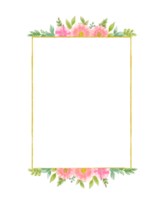 aquarelle floral couronne bouquet étiquette badge png