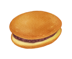 un pan bollo panadería producto acuarela png