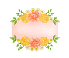 Aquarell Blumen- Kranz Strauß Etikette Abzeichen png