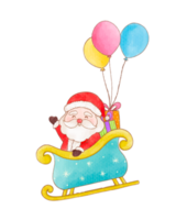 watercolor character of Santa Claus png