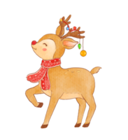 watercolor character of Christmas reindeer png