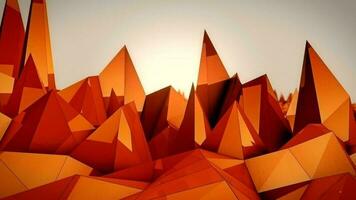 Orange polygonal Berge im das Hintergrund video
