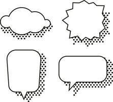 Speech Bubbles Comic. with halftone shadows. Vector illustration