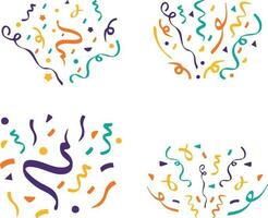 Colorful Confetti Party on transparent background. Festive vector illustration