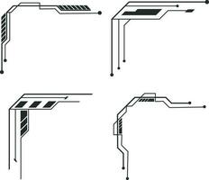 Border corner futuristic element. Side Frames, Border,for design decoration and illustration,Vector pro vector