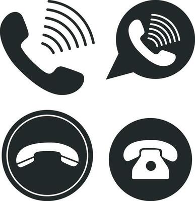 Simple Phone Icon. Phone vector icon. Flat telephone set and mobile phone symbols collection